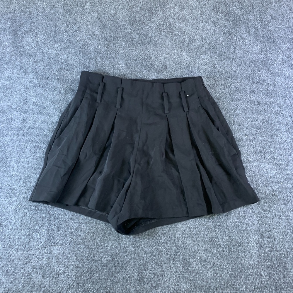Express Extreme Shortie Womens 6 Black High Rise Pleated Front Pockets Minimizer